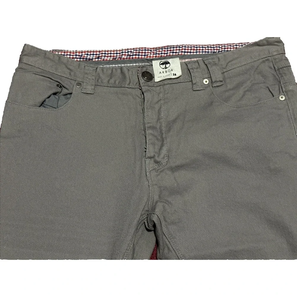 Arbor Collective Relaxed Straight Pants Men's 38x30 Gray Button Fly